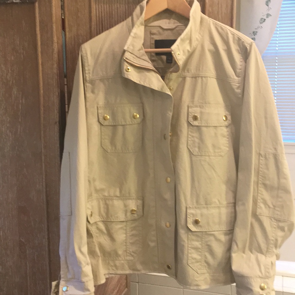 J Crew trench jacket khaki size XL